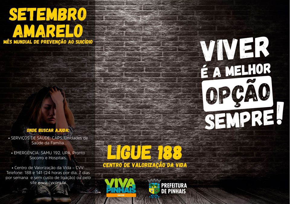 Setembro Amarelo reforça conscientização sobre a prevenção do suicídio