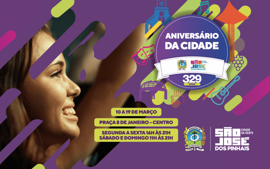 São José dos Pinhais completará 329 anos com programação especial de aniversário