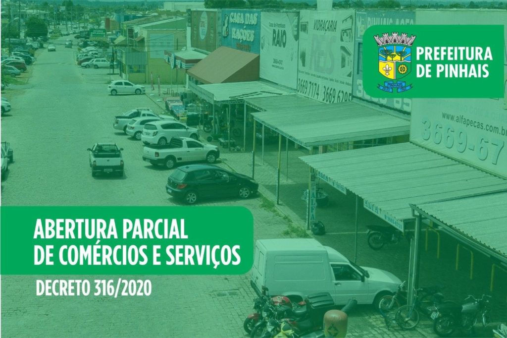 Prefeitura de Pinhais autoriza retorno de algumas atividades com restrições 1 abertura comercio pinhais
