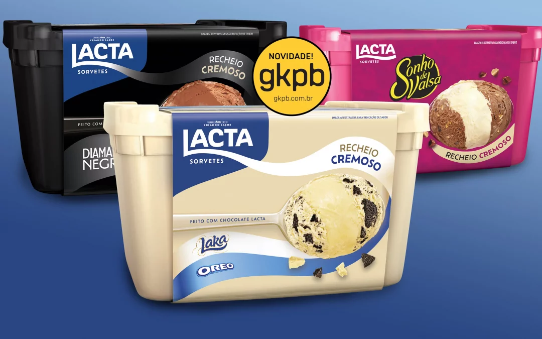Lacta lança novos sorvetes de 1L com recheio cremoso