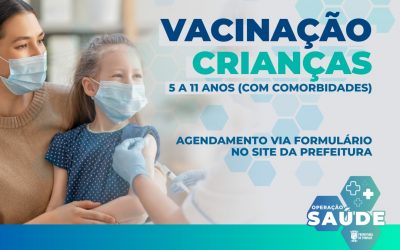 Pinhais inicia vacinação de crianças entre 5 e 11 anos na próxima semana
