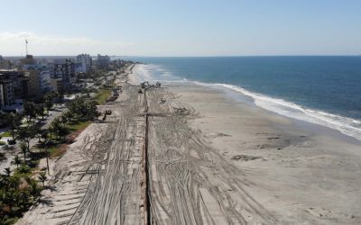 Praia de Caiobá, em Matinhos, já conta com 500 metros de faixa de areia mais larga