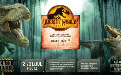 Parque temático Jurassic World chega ao Pátio Batel com atrações gratuitas para crianças e adultos