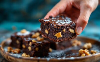 Brownie de chocolate cremoso com nozes