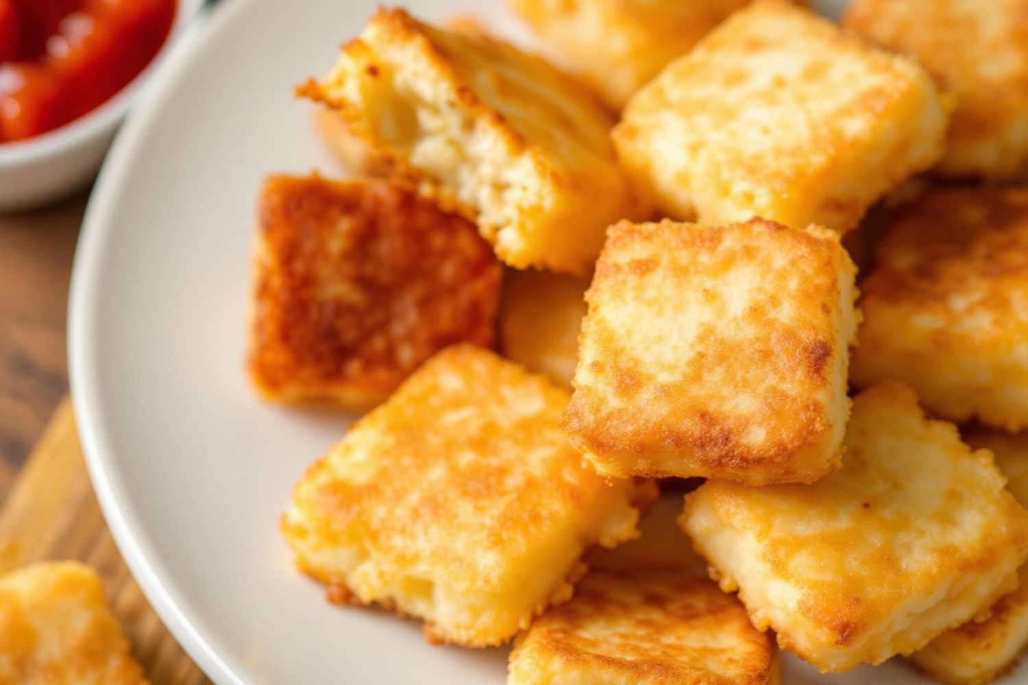 Dadinhos de tapioca crocantes com diversas opções de acompanhamento