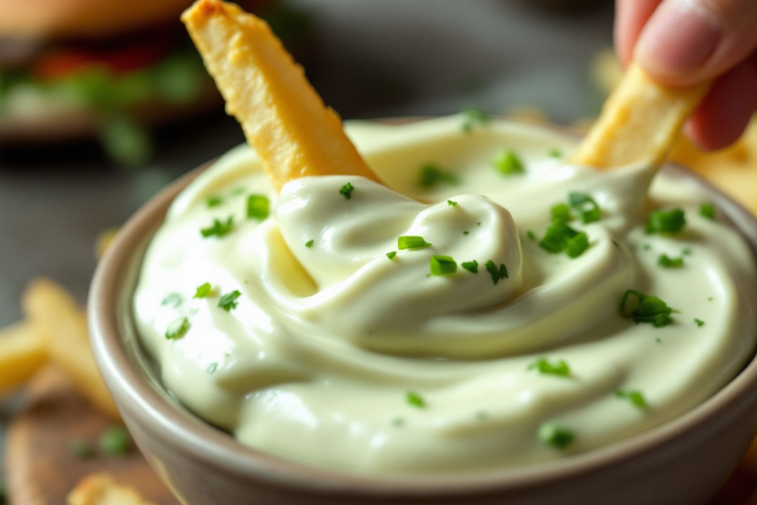 Maionese de alho caseira com leite: Molho verde cremoso