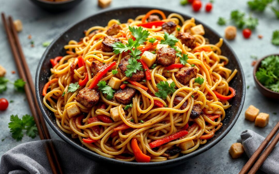 Yakisoba clássico: 3 variações deliciosas (Frango, carne bovina e vegetariana)