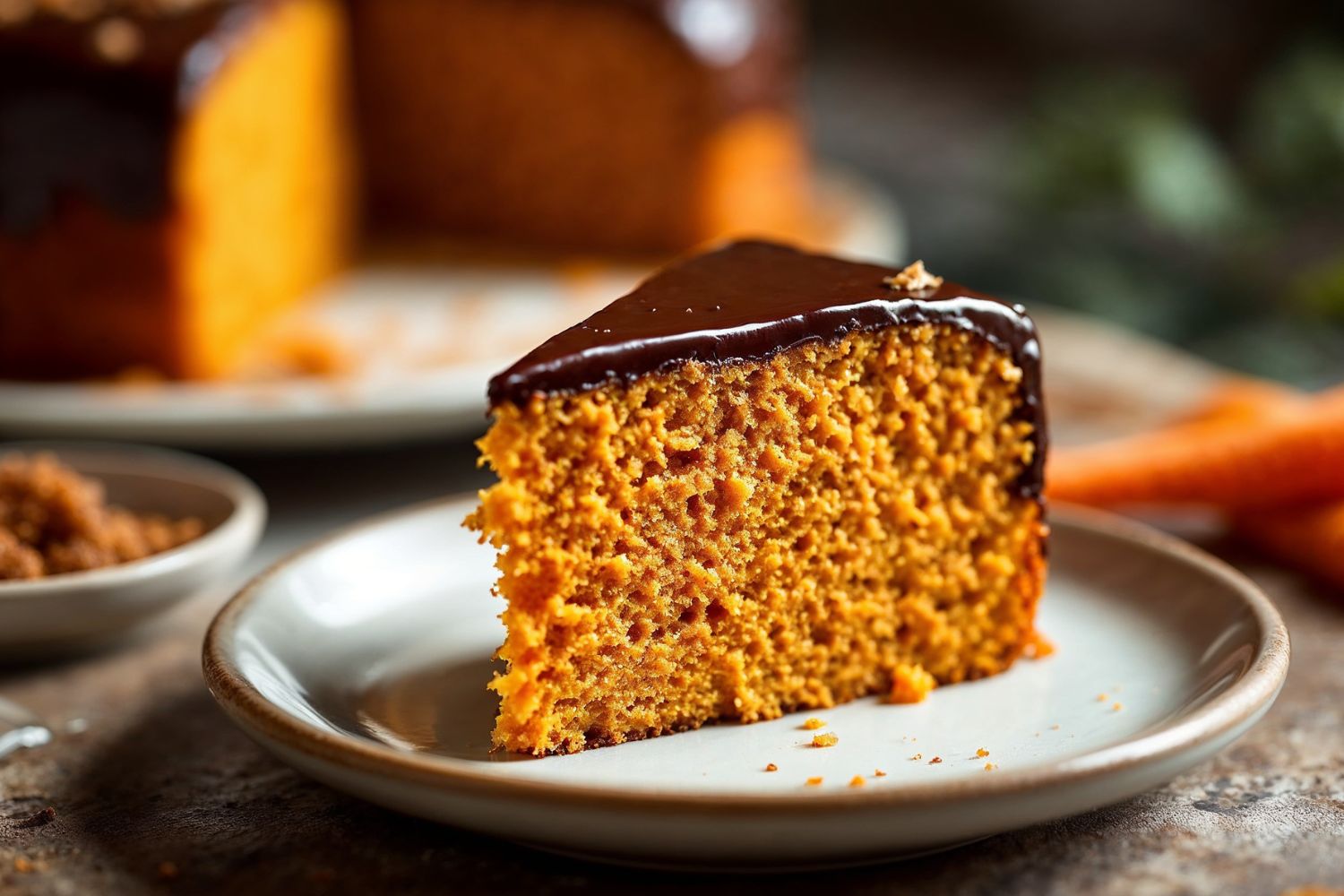 Bolo de cenoura fofinho com casquinha crocante de chocolate (receita fácil!)
