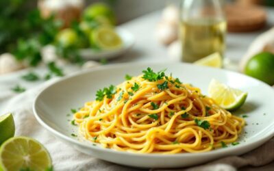 Macarrão alho e óleo com toque de limão – Simples, rápido e cheio de sabor