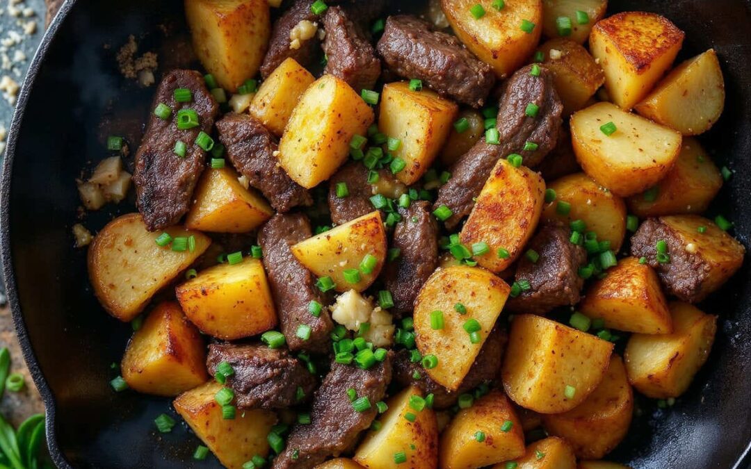 Receita de bife em tiras com batata na frigideira: Sabor caseiro rápido para a semana!
