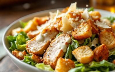Salada Caesar com Frango Grelhado: receita completa com molho caseiro