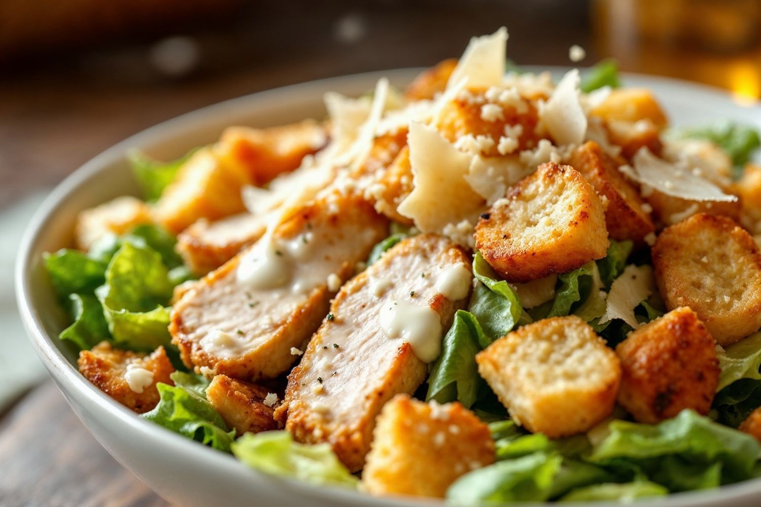 Salada Caesar com Frango Grelhado receita completa com molho caseiro