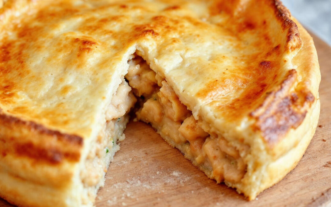 Empadão de frango cremoso: a massa que derrete na boca