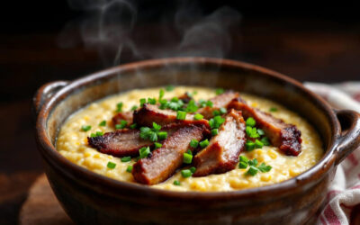 Quirera cremosa com costelinha defumada: o sabor do campo na sua mesa!