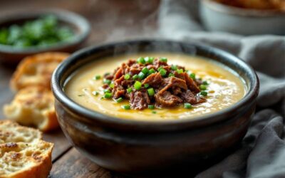 Sopa de mandioca com carne seca: a receita cremosa que abraça nos dias frios!