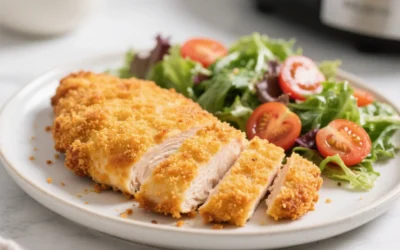 Frango empanado crocante e saudável: a receita perfeita na air fryer!